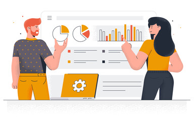 Poster - flat modern design illustration of marketing strategy