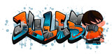 Fototapeta Młodzieżowe - Jules. A cool Graffiti styled Name design. Legible letters for all ages. 