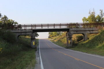 Bridge over a 2 lane rd in Kansas