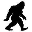 Bigfoot Sasquatch Yeti Silhouette Cartoon Isolated Vector Illustration