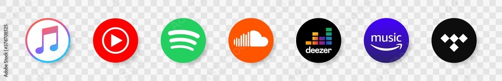 Vetor Apple Music Spotify Youtube Music Soundcloud Deezer Tidal