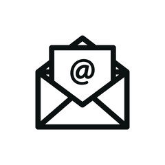 Leinwandbilder - mail icon, Message envelope line art icon for apps and websites