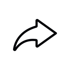Poster - Simple black share arrow icon isolated on white background