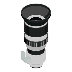 Poster - Camera lens icon. Isometric of camera lens vector icon for web design isolated on white background