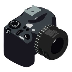 Poster - Photo camera icon. Isometric of photo camera vector icon for web design isolated on white background