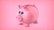 © www3d - 3D rendering illustration of a Pink Piggy Bank on a pink background.