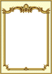 Wall Mural - Gold classic frame of the rococo baroque