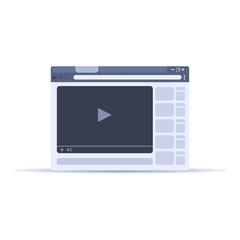 Poster - Browser video play icon. Cartoon of browser video play vector icon for web design isolated on white background