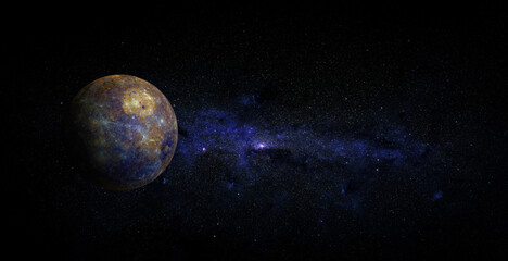Wall Mural - mercury on space background. elements of this image furnished by nasa.