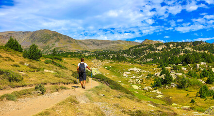 hiker man in beautiful France landscape