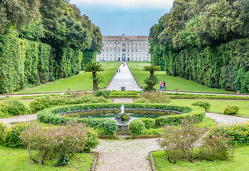 CASERTA, ITALY - MAY 30, 2019: The Royal Palace of Caserta (Italian: Reggia di Caserta) is a former royal residence in Caserta, southern Italy, and was designated a UNESCO World Heritage Site.