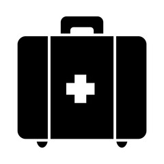 Wall Mural - first aid box icon, silhouette style