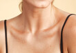 white women's collarbone and shoulders skin care banner