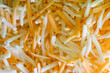 close up shredded cheese