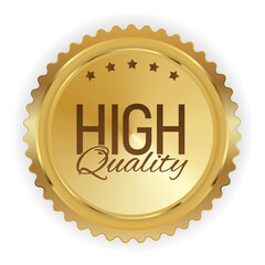 high quality golden label sign. vector illustration