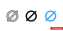 Diameter Symbol Icon Of 3 Types Color, Black And White, Outline. Isolated Vector Sign Symbol.