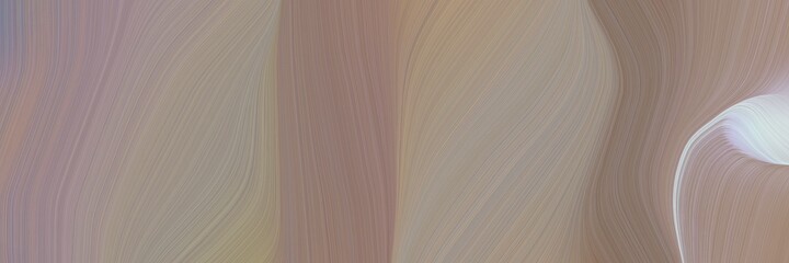 Aufkleber - abstract dynamic horizontal header with gray gray, light gray and pastel brown colors. fluid curved lines with dynamic flowing waves and curves for poster or canvas