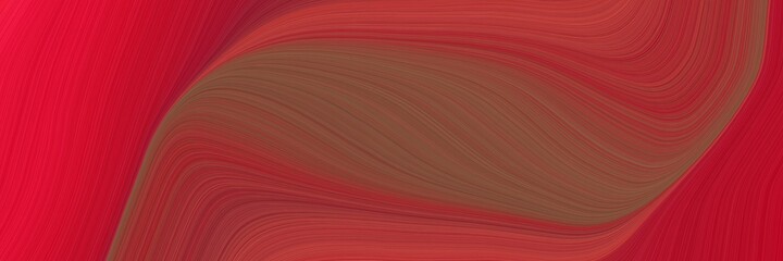 Aufkleber - abstract artistic horizontal banner with firebrick, sienna and crimson colors. fluid curved flowing waves and curves for poster or canvas