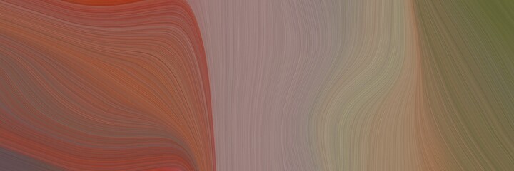 Poster - abstract colorful banner design with pastel brown, gray gray and dark olive green colors. fluid curved flowing waves and curves for poster or canvas