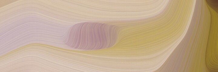 Wall Mural - abstract colorful designed horizontal header with tan, pastel brown and dark khaki colors. fluid curved lines with dynamic flowing waves and curves for poster or canvas