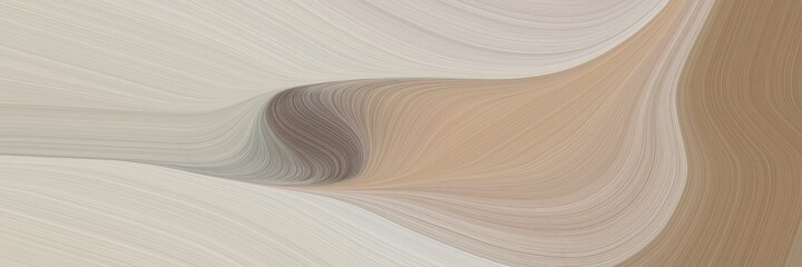 Poster - abstract modern horizontal header with silver, gray gray and pastel brown colors. fluid curved flowing waves and curves for poster or canvas
