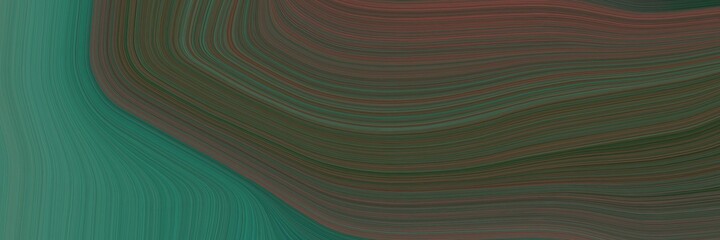 Poster - abstract moving banner with dark slate gray, sea green and brown colors. fluid curved lines with dynamic flowing waves and curves for poster or canvas