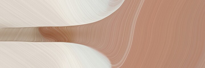 Poster - abstract surreal header with rosy brown, light gray and silver colors. fluid curved lines with dynamic flowing waves and curves for poster or canvas