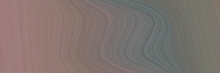 Poster - abstract dynamic designed horizontal header with old lavender, rosy brown and dark slate gray colors. fluid curved flowing waves and curves for poster or canvas