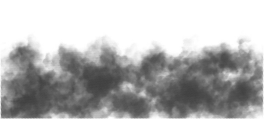 Isolated Halftone Black Fog, Mist or Smoke Overlay