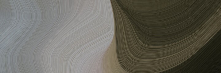 Poster - abstract artistic banner with gray gray, very dark green and dark slate gray colors. fluid curved flowing waves and curves for poster or canvas