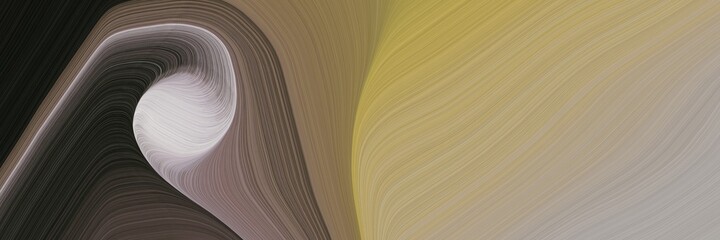 Poster - abstract dynamic horizontal banner with gray gray, rosy brown and very dark green colors. fluid curved flowing waves and curves for poster or canvas
