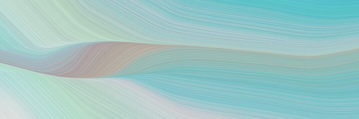 Poster - abstract surreal horizontal banner with pastel blue, medium turquoise and medium aqua marine colors. fluid curved flowing waves and curves for poster or canvas