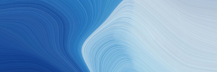 Poster - abstract colorful designed horizontal banner with strong blue, light blue and corn flower blue colors. fluid curved lines with dynamic flowing waves and curves for poster or canvas