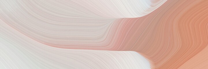 Poster - abstract moving horizontal header with light gray, dark salmon and tan colors. fluid curved lines with dynamic flowing waves and curves for poster or canvas