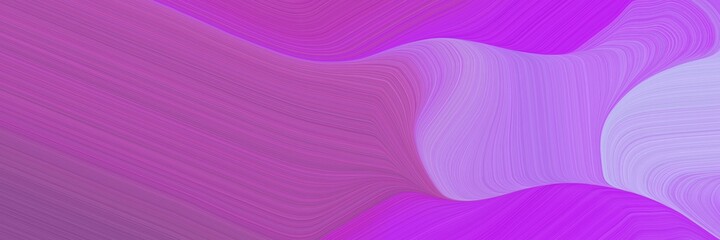 Poster - abstract surreal designed horizontal header with moderate violet, light pastel purple and medium orchid colors. fluid curved flowing waves and curves for poster or canvas