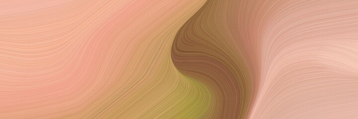Aufkleber - abstract artistic horizontal banner with burly wood, pastel brown and peru colors. fluid curved lines with dynamic flowing waves and curves for poster or canvas