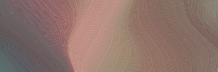 Aufkleber - abstract modern banner with pastel brown, rosy brown and dim gray colors. fluid curved lines with dynamic flowing waves and curves for poster or canvas