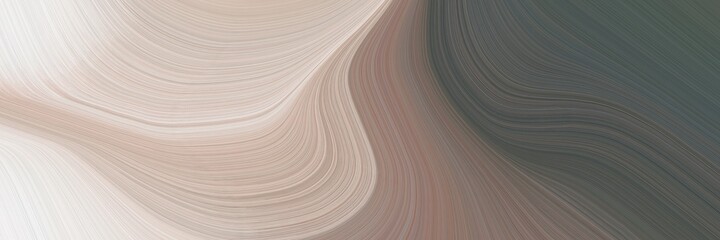 Aufkleber - abstract moving designed horizontal header with pastel gray, dark slate gray and pastel brown colors. fluid curved lines with dynamic flowing waves and curves for poster or canvas