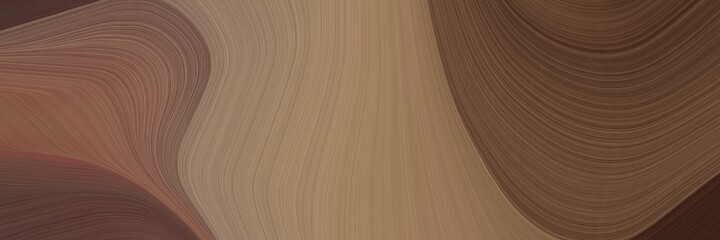 Aufkleber - abstract flowing designed horizontal header with pastel brown, very dark pink and gray gray colors. fluid curved lines with dynamic flowing waves and curves for poster or canvas