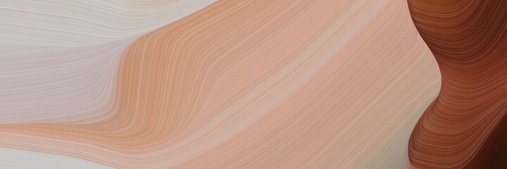 Poster - abstract moving header design with tan, chocolate and pastel gray colors. fluid curved lines with dynamic flowing waves and curves for poster or canvas