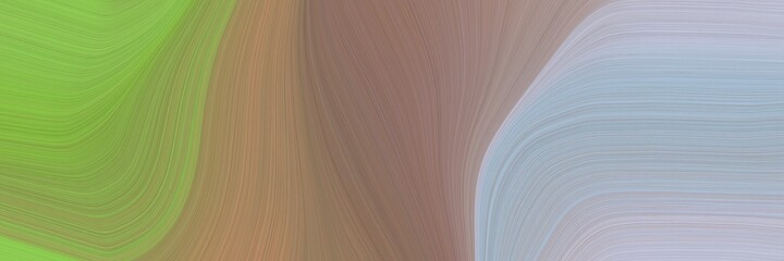 Poster - abstract flowing header with pastel brown, pastel blue and yellow green colors. fluid curved lines with dynamic flowing waves and curves for poster or canvas