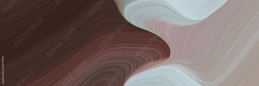 abstract modern designed horizontal banner with old mauve, ash gray and rosy brown colors. fluid curved lines with dynamic flowing waves and curves for poster or canvas - obrazy, fototapety, plakaty 