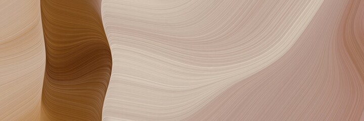 Aufkleber - abstract colorful banner with tan, saddle brown and brown colors. fluid curved lines with dynamic flowing waves and curves for poster or canvas