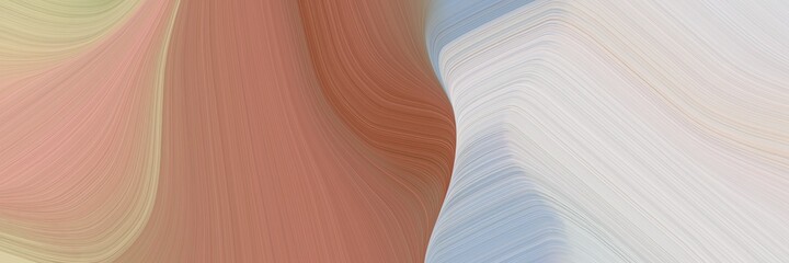 Poster - abstract surreal horizontal header with pastel gray, light gray and rosy brown colors. fluid curved flowing waves and curves for poster or canvas
