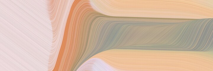 Poster - abstract modern designed horizontal banner with tan, pastel pink and gray gray colors. fluid curved lines with dynamic flowing waves and curves for poster or canvas