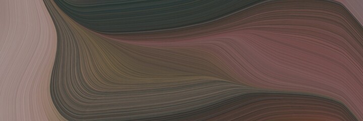 Poster - abstract artistic designed horizontal header with old mauve, gray gray and pastel brown colors. fluid curved lines with dynamic flowing waves and curves for poster or canvas