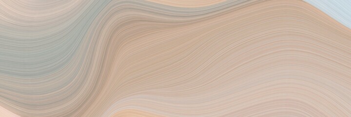 Poster - abstract modern horizontal header with tan, light gray and gray gray colors. fluid curved lines with dynamic flowing waves and curves for poster or canvas