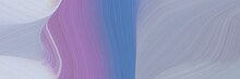 Abstract Colorful Banner With Pastel Purple, Steel Blue And Light Gray Colors. Fluid Curved Lines With Dynamic Flowing Waves And Curves For Poster Or Canvas
