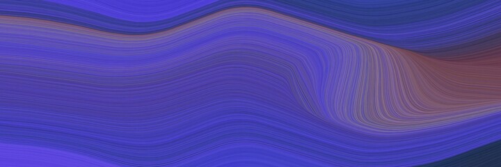 Poster - abstract artistic horizontal banner with dark slate blue, old mauve and antique fuchsia colors. fluid curved lines with dynamic flowing waves and curves for poster or canvas