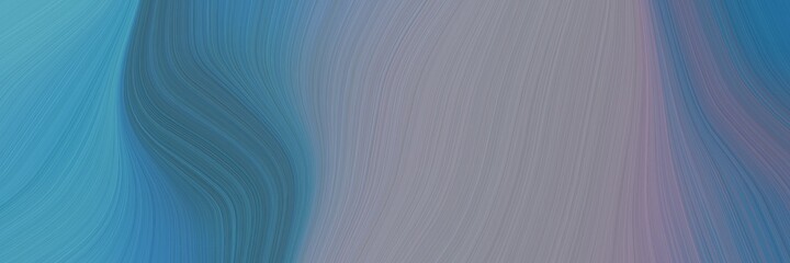 Aufkleber - abstract surreal header design with blue chill, slate gray and light slate gray colors. fluid curved lines with dynamic flowing waves and curves for poster or canvas